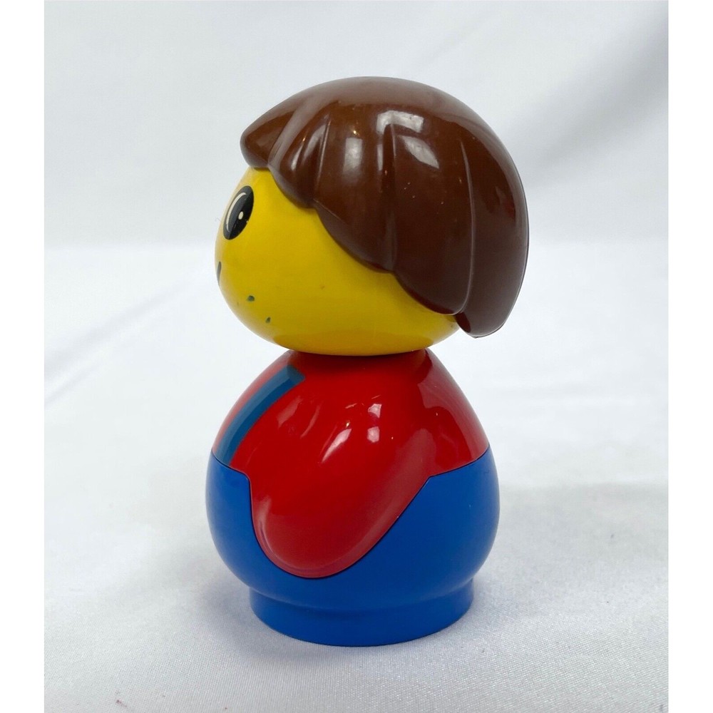 Lego Duplo Primo Boy Red Shirt Blue Overalls Figure 31017 Round Replacement Part - Picture 2 of 5